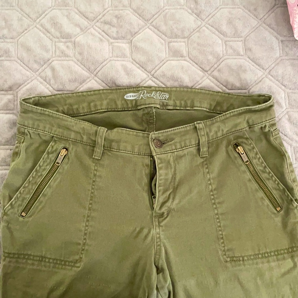 Old Navy olive green fitted legging style  jeans